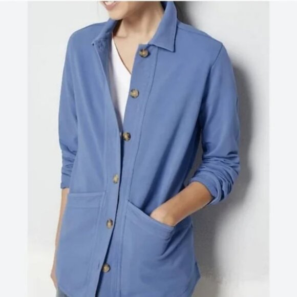 NWT J. Jill Knit Modern Barn Jacket in Light Clear Blue Size 2X - Picture 5 of 14